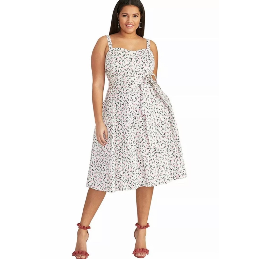 RACHEL ROY Clara Floral Midi Dress NWOT